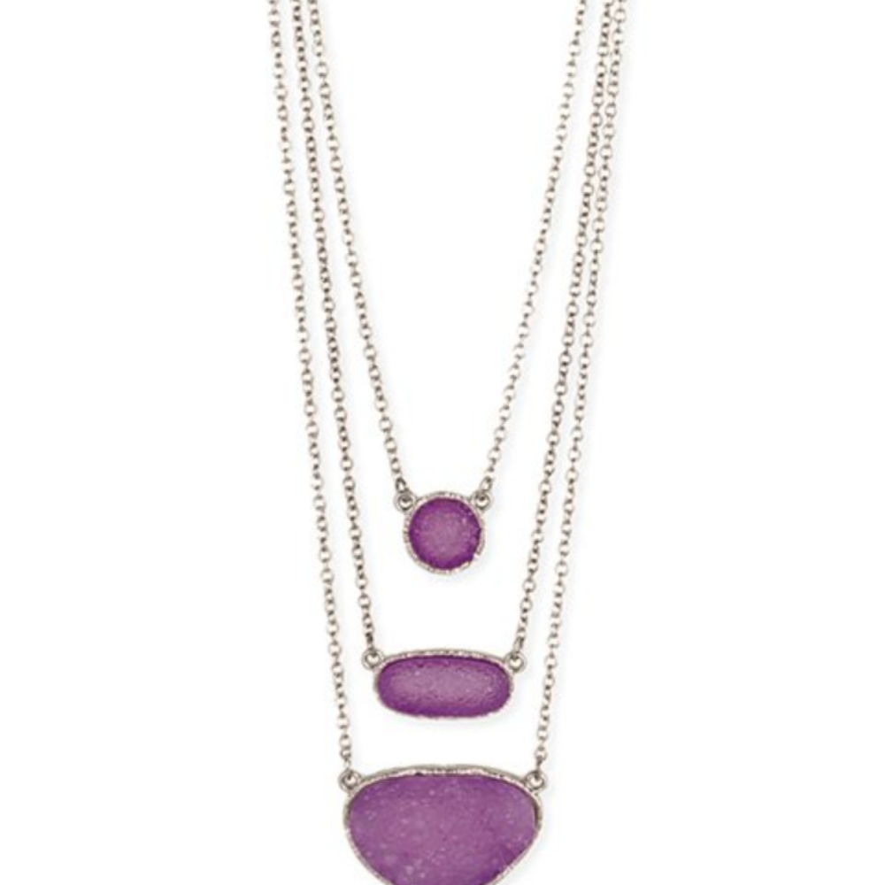 Purple druzy necklace